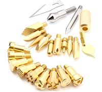 Chiloskit Kit de 23 puntas de leña, letras de leña, números, sellos del alfabeto, plantillas para grabar en relieve, marcas, manualidades, herramientas de personalización, regalo para papá