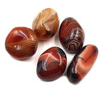 Chiloskit Piedra de ágata natural de Sardónix con banda de palma, piedras fósiles preocupación, piedras de cristal curativo, regalo para niñas de 4 cm, 6 cm (6 cm/2 unidades)