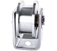 Chiloskit - Polea de 48 mm H con rueda y soporte para puerta corredera, acero inoxidable, capacidad de 600 libras