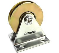 Chiloskit -Polea de cable, montaje en la pared, polea bloque de arranque, bloque de montaje plano de 1,5" de diámetro