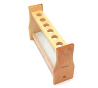 Chiloskit Soporte de madera para tubos de ensayo de 21 mm, agujero de madera, para especias, 25 ml, tubos de ensayo de laboratorio, soporte para bolígrafos (25 ml, 6 ranuras)