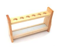 Chiloskit Soporte para tubos de ensayo de madera de 18 mm, para tubos de ensayo API de 10 ml, soporte para bolígrafos (10 ml, 6 ranuras)