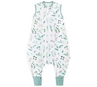 Chilsuessy Saco de dormir de verano para bebé con pies, 0,5 tog, para niños pequeños, con perneras, sin relleno, 100% algodón, para niños y niñas, plantas, 80 cm/altura del bebé 90-100 cm