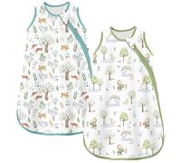 Chilsuessy Saco de dormir de verano para bebés, juego de 2 0,5 TOG, 100 % algodón, sin mangas, para recién nacidos