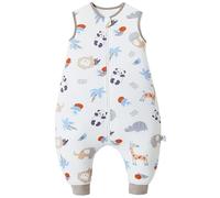 Chilsuessy Saco de dormir para bebé con perneras, 2,5 tog, para todo el año, certificado CPC, saco de dormir para bebé, saco de dormir con piernas para niños, bosque panda, 70 cm/altura del bebé 80-90