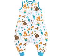 Chilsuessy Saco de dormir para bebé, con perneras, 2.5 tog, para todo el año, sin mangas, diseño animales del bosque, 100 cm, altura del bebé de 110-120 cm