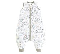 Chilsuessy Saco de dormir para bebé, con perneras, 2,5 tog, para todo el año, sin mangas, diseño zoo feliz, 90 cm, altura del bebé de 100-110 cm