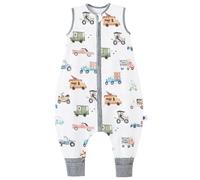Chilsuessy Saco de dormir para bebé con pies, paquete de 2, 1 Tog, saco de dormir de verano para niños con piernas, 100% algodón, pelele para dormir para niños y niñas, 70cm/Baby Höhe 80-90cm