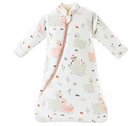 Chilsuessy Saco de dormir para bebé de invierno, mangas extraíbles, forro cálido de 3.5 tog, saco de dormir para niños y niñas, bonito cisne, M (75-90 cm)