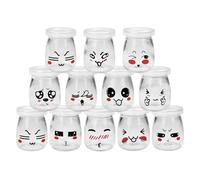 Chiluxendo 12 Piezas Tarros de Cristal con Tapa, Vasos Yogurtera Transparentes, Recipiente para Yogur Cristal Reutilizable, Botes Cristal para Yogures para Mermelada, Miel, Postres y Natillas(100ML)