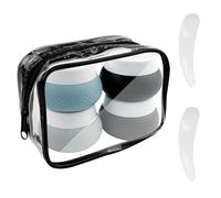 Chiluxendo 4 Piezas Tarros para Crema de Viaje, 30ml Tarros de Silicona para Cremas, Tarro Silicona Viaje con Espátula, Recipientes Silicona para Cosméticos con Bolsa Transparente (Serie Negra)