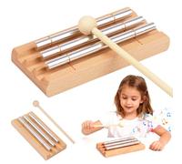 Chime Energy - Varilla de sonido de 3 tonos Energy con mazo de madera, carillón de viento de percusión, carillón de viento de madera para educación musical temprana, oración, yoga, meditación, regalo