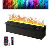 Chimenea atomizada, chimenea eléctrica de vapor de agua 3D con control remoto y temporizador, aplicación inteligente, humidificador de chimenea empotrada con múltiples colores, relleno automático de