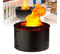 Chimenea Atomizada Mejorada/Chimenea Redonda 3d De Vapor De Agua - Control Remoto Y Táctil Con Tamaño De Llama Ajustable. Chimenea Eléctrica - Panel Ultrafino Para Montaje Empotrado. 50cm/19.6in