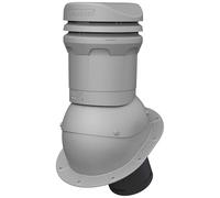 Chimenea baja de 325 mm DN125 (125 mm) para techo plano, chapa trapezoidal, chapa doble para tejas - paso para ventilación de techo para ventilación por gravedad - RAL 7046 - Gris