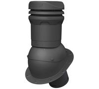 Chimenea baja de 325 mm DN125 (125 mm) para techo plano, chapa trapezoidal, chapa doble para tejas - paso para ventilación de techo para ventilación por gravedad - RAL 7016 - antracita