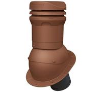 Chimenea baja de 325 mm DN125 (125 mm) para techo plano, chapa trapezoidal, chapa doble para tejas - paso para ventilación de techo para ventilación por gravedad - RAL 8004 - Rojo ladrillo