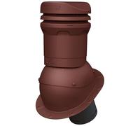 Chimenea baja de 325 mm DN125 (125 mm) para techo plano, chapa trapezoidal, chapa doble para tejas - paso para ventilación de techo para ventilación por gravedad - RAL 3009 - Rojo