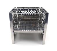 Chimenea Chimeneas Estufa de Barbacoa de Acero Inoxidable, Calentadores de Exterior, Estufa Plegable con Elevación Ajustable, Parrilla Portátil for Picnic, Chimenea Exterior R