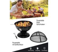 Chimenea Con Chispas Función Grill Ø57cm Incl. Rost Jardín Terraza