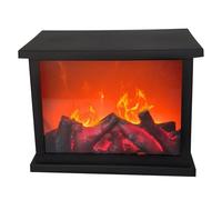 Chimenea con farol de 10,9 x 5,8 x 8,4 pulgadas, LED sin llama, funciona con pilas y USB, simulación de chimenea de escritorio, mini chimenea portátil para interior y exterior, estilo 2, chimenea de e