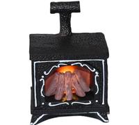 Chimenea de casa de muñecas 2.8x1.9x1.3 in Reisn Miniatura LED Chimenea sin Llama Vintage Decorativa Muebles a Escala 1/12 para decoración navideña de Invierno