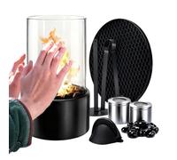 Chimenea de escritorio - Lámpara compacta de llama quemada con alcohol, fuego decorativo de mesa | para salón, dormitorio, oficina, patio, rincón de casa, luz de llama atmosférica para interior y