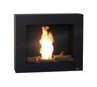 Chimenea de etanol de 1.75kw y 1.2l de capacidad. diseño rectangular en acero lacado negro 60 cm