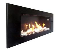 Chimenea de etanol de gel, chimenea de pared, estufa de gel, estufa de etanol, modelo burdeos + accesorios gratis (negro)