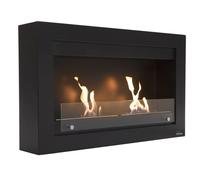 Chimenea de etanol de gran anchura y 4kw. fabricada en acero esmaltado negro 54 cm