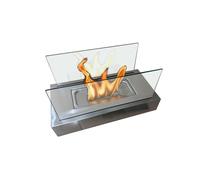 Chimenea de etanol de sobremesa con dos pantallas de cristal templado 15 cm