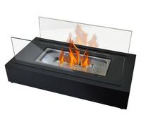 Chimenea de etanol de sobremesa con dos pantallas de cristal templado 15 cm