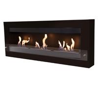 Chimenea de etanol mural extra grande en acero y cristal templado 136 cm