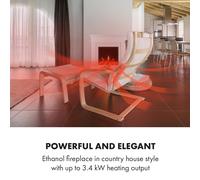 Chimenea de etanol Phantasma Manor 3,4 kW estilo campestre MDF Klarstein