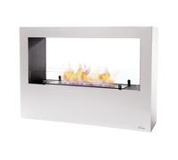 Chimenea de etanol rectangular acabada en acero lacado blanco. incluye un depósito de 3l