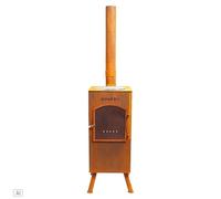 Chimenea de exterior Boncarre (L x An x Al: 35 x 35 x 164 cm, Acero Corten, Marrón óxido)