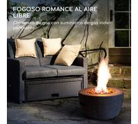 Chimenea de gas Vitina 40.000 BTU/13kW Cubierta Quemador de acero inoxidable Blumfeldt