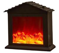 Chimenea de imitación, Chimenea Realista, sin Llama, LED, pequeña, eléctrica, Funciona con Pilas o USB, Forma de Mini casa, Decorativa para decoración navideña de Sala de Estar