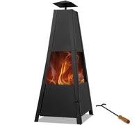 Chimenea de jardín negro 102x35x35cm
