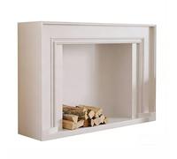 Chimenea de mármol Chimenea moderna con revestimiento decorativo for chimenea base de madera maciza Marco de chimenea(Blanco,Grande)