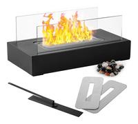 Chimenea de mesa [3 horas de combustión] | Juego de fuego de mesa para interior y exterior | Chimenea de etanol con llama ajustable y cristal de seguridad | chimenea de mesa de bioetanol | chimenea de