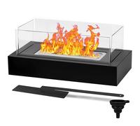 Chimenea de Mesa, Comius Sharp Chimenea de Mesa Rectangular con de Vidrio de 4 Lados, Mini Chimenea Portátil para Patio Trasero, Regalos de Inauguración de la Casa, Quema Realista