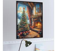 Chimenea de Navidad Puzzle 1000 Piezas Obra De Arte 3D Realista Animales de paisajes Naturales Rompecabezas para Hombres Y Mujeres Desafío Intelectual Estera Portátil DIY Moderno 1000 PCS