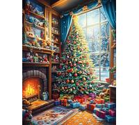 Chimenea de Navidad Puzzle 500 Piezas Cartón Grueso para Coleccionistas Animales de Paisaje Natural Ocio Creativo En Casa Calmar La Mente Pieza Colección Más Vendido 500 PCS