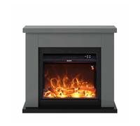 Mpc Camino Asciano Chimenea De Pie Con Marco y Quemador Electrico De 1500w Gris