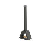 Chimenea de techo fabricada en acero negro. con base piramidal. incluye un depósito de 1.5l que ofrece la posibilidad de regular la llama. y su potencia calorífica es equivalente a 2kw. 40 cm