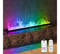 Chimenea de Vapor, Control Remoto de App Fuego eléctrico Inteligente, Chimenea eléctrica de Color de Llama múltiple, 100cm[Sin Calor]