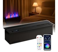 Chimenea De Vapor De Agua 3D, Automática, con Llama Ajustable De 9 Colores | Llama Simulada, Vapor De Agua Táctil, Chimenea De Vapor Empotrada con Control Remoto/Aplicación 50cm/19.6in