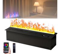Chimenea de Vapor de Agua 3D con Control Remoto, Chimeneas de Vapor de Agua 3D, Chimenea eléctrica incorporada, Llama atomizada Realista, 9 Colores de Llama,A,100cm/39.3in