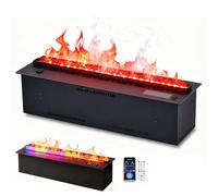 Chimenea de vapor de agua 3D con simulación de llama, control por aplicación y mando a distancia, llama y niebla ajustables, recarga automática de agua, humidificador, diseño de acero inoxidable.